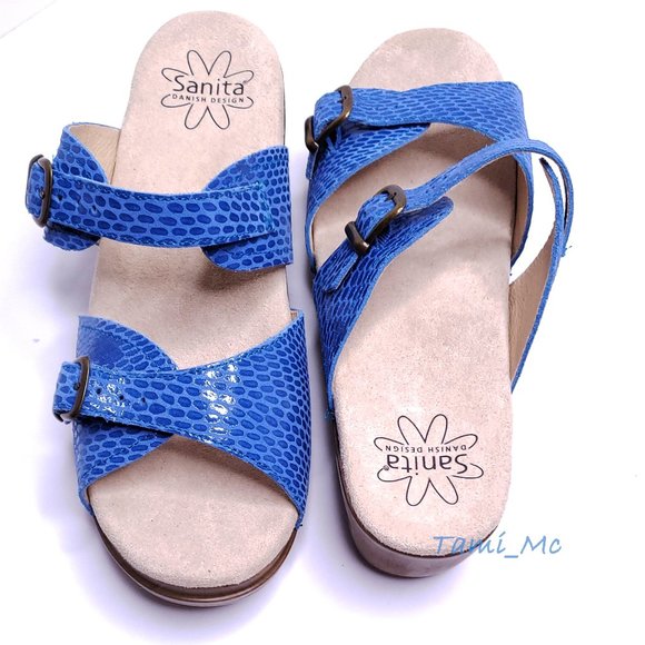 NEW Sanita 40 Blue Daisy Sandals Size 10 - Picture 13 of 16